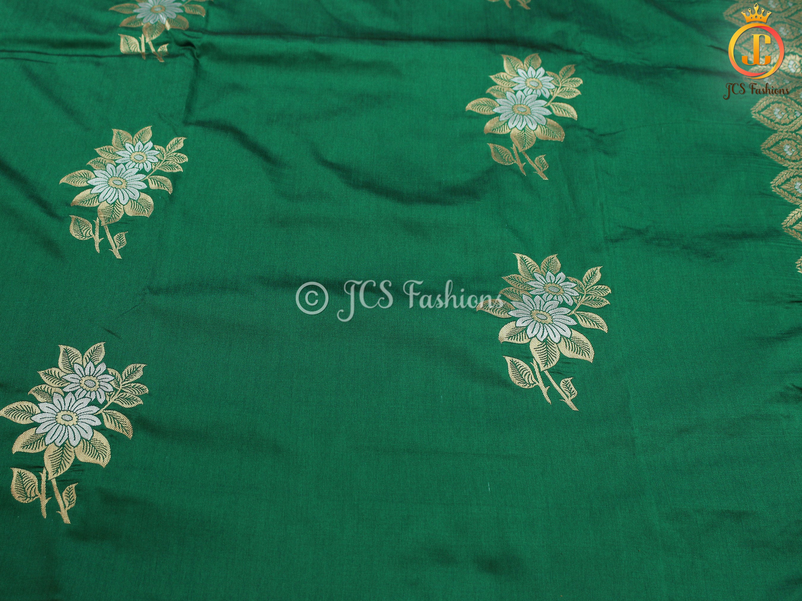 Semi Silk saree, Silver and antique Zari Motifs, Weaving Patterns with fully stitched Blouse