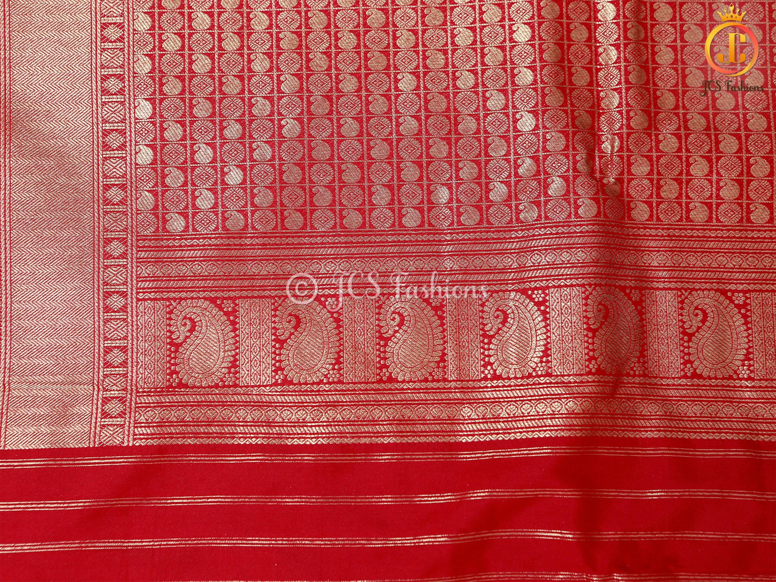 Moonga Silk Gadwal Pattern Saree With Fully Stitched Blouse SAREE JCS Fashions