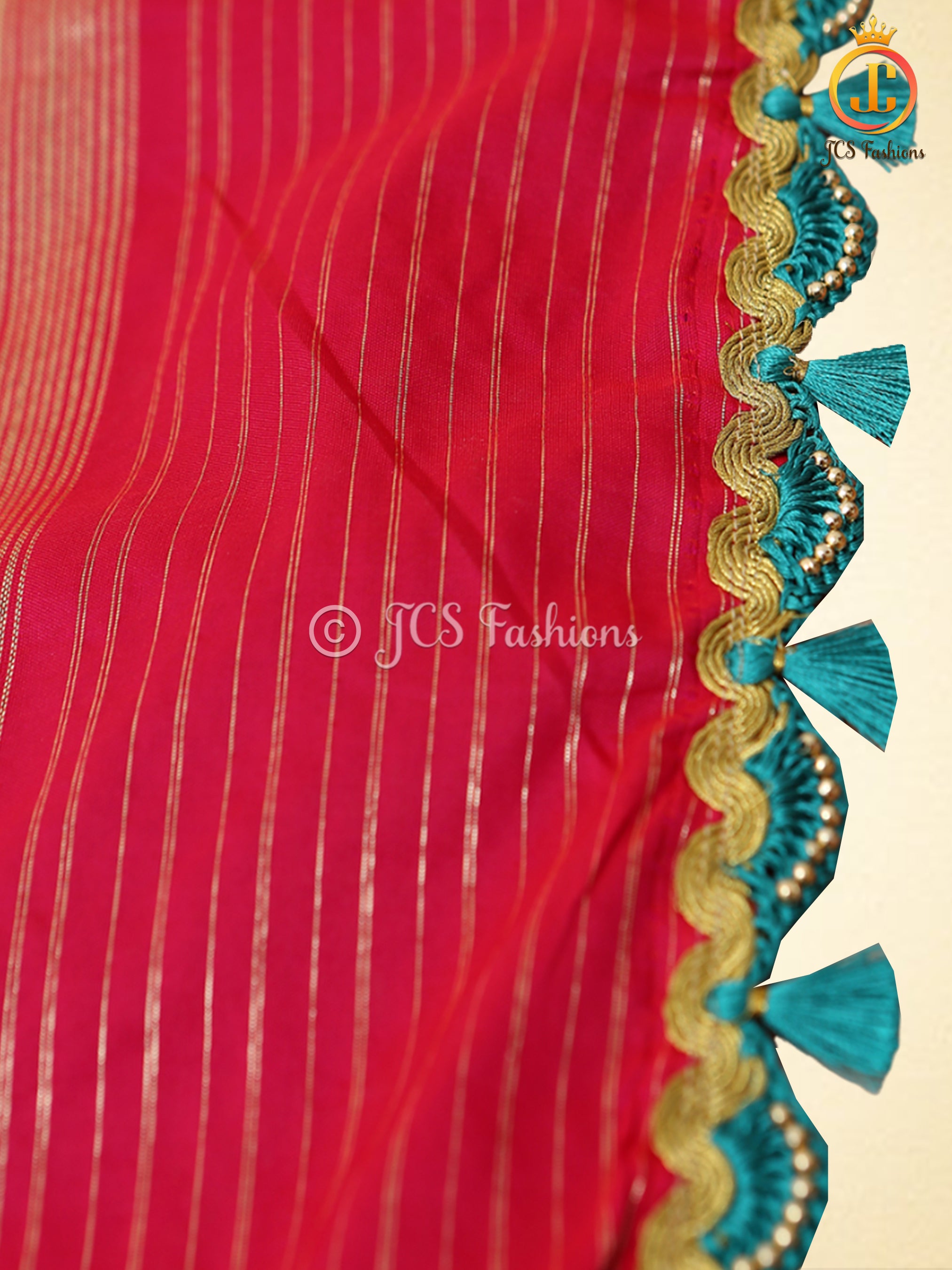 Pure Handloom Moonga Silk Gadwal Pattern Saree With Blouse SAREE JCS Fashions