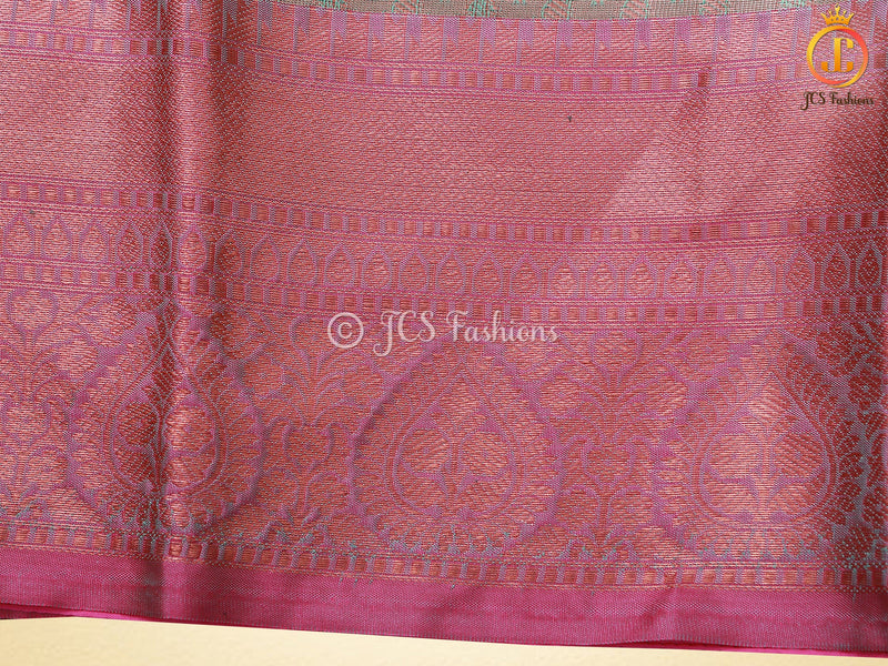 Soft Silk Saree with Leaf Butta Design