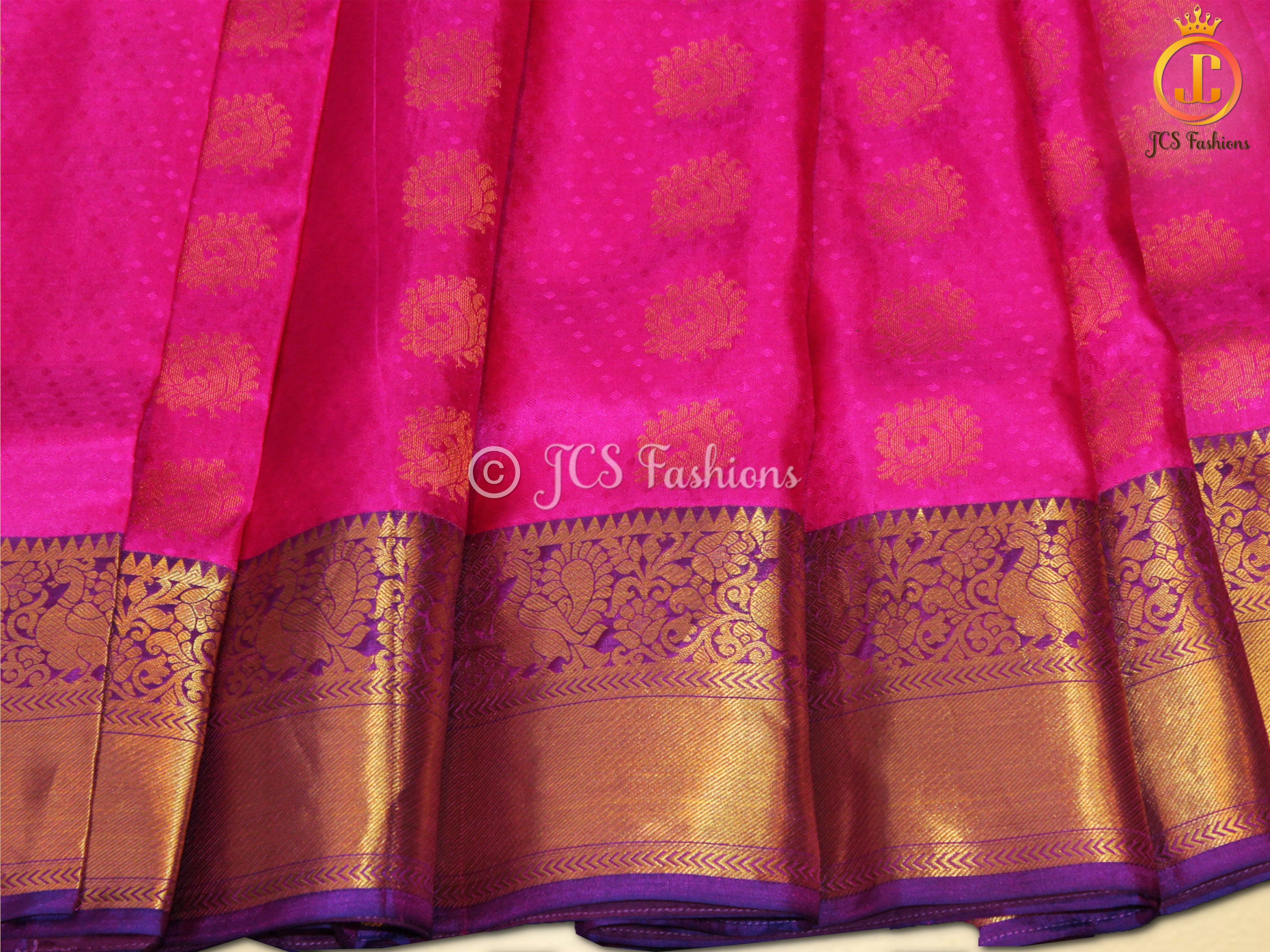 SILK MARK CERTIFIED, Kanjivaram Handloom Silk Saree With Rich Pallu