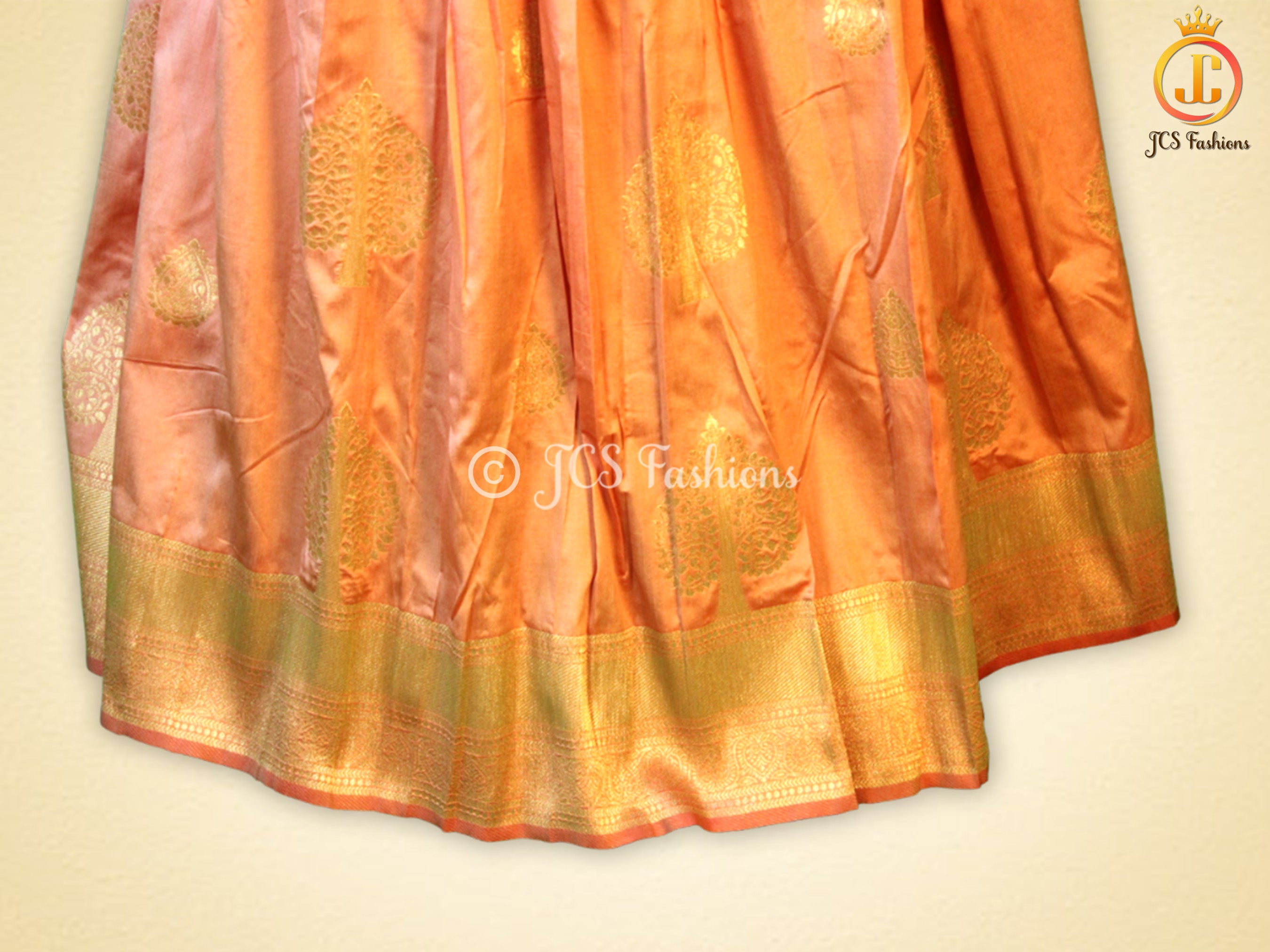 Unique and Trendy Half Saree Set For Teens | Peach LEHANGA JCS Fashions