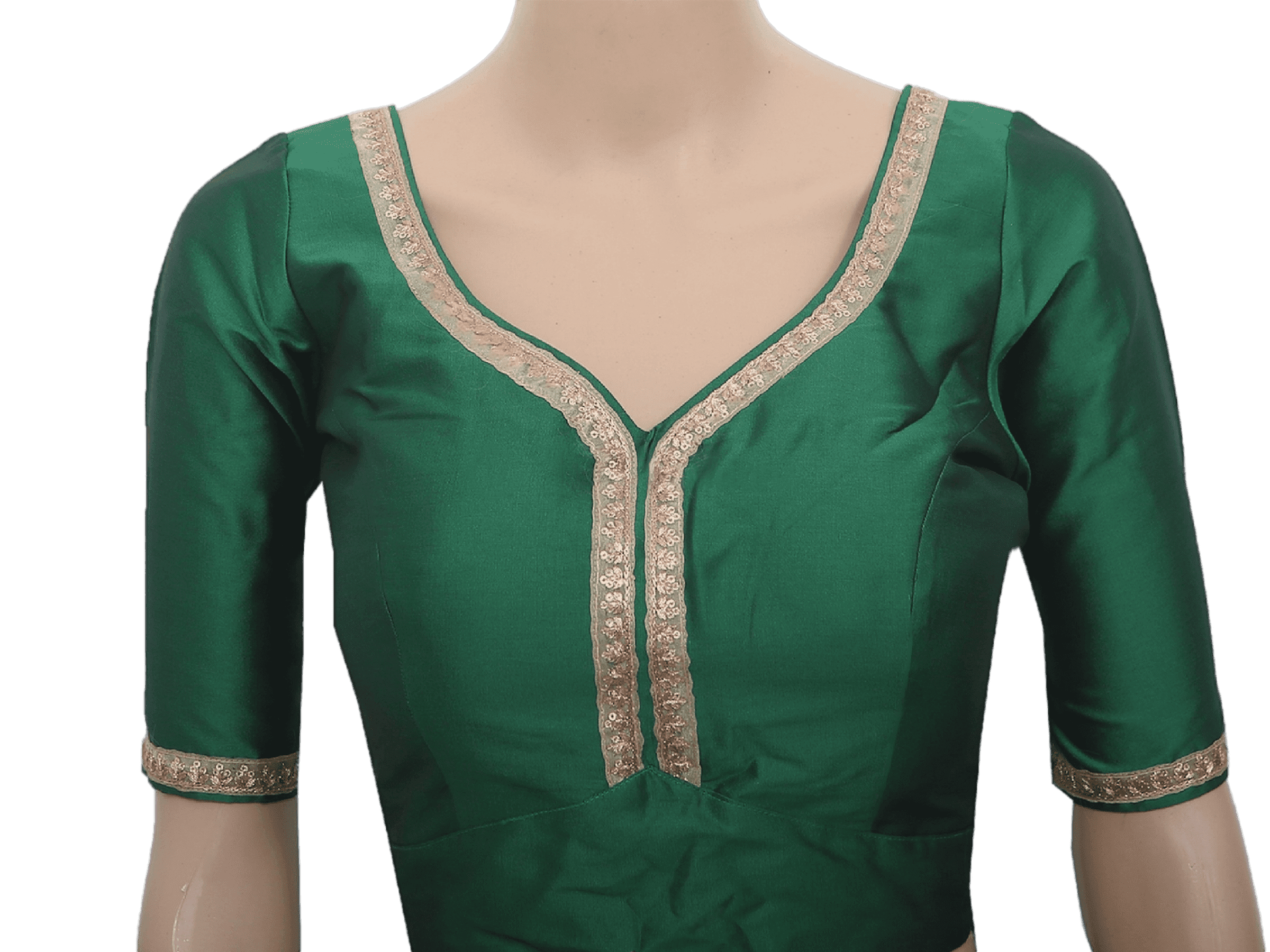 Sabyasashi Cut Ready-Made Blouse, Lehenga Blouse, Stylist Back Open Saree Blouse in Dark Colors Blouse JCS Fashions Green 40