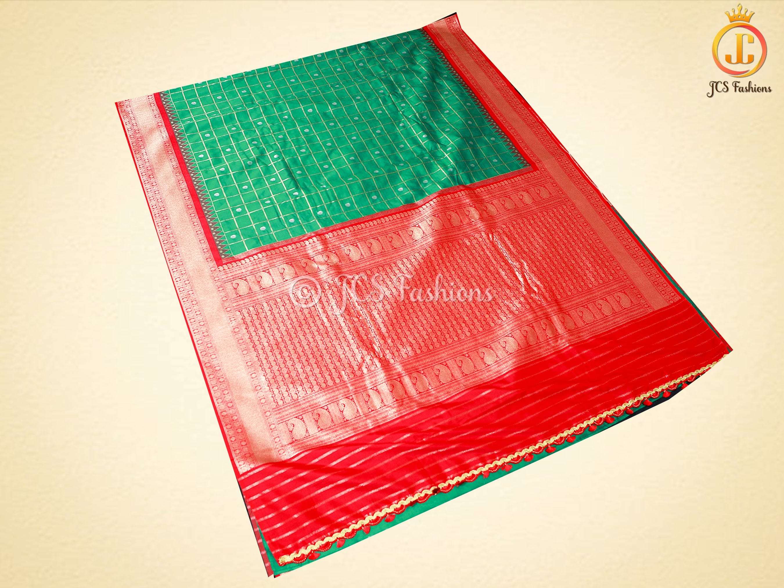 Moonga Silk Gadwal Pattern Saree With Fully Stitched Blouse SAREE JCS Fashions