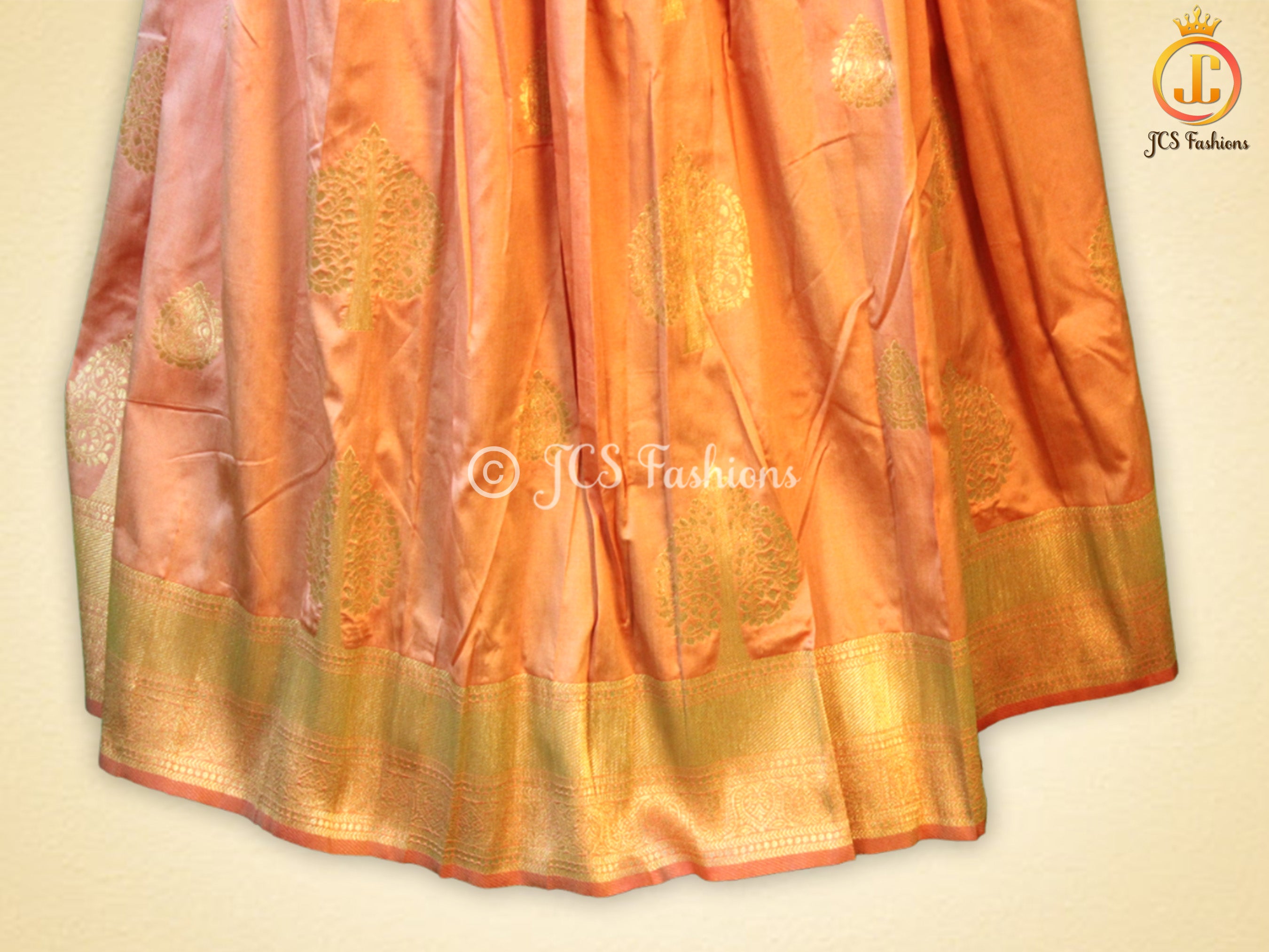 Unique and Trendy Half Saree Set For Teens | Peach LEHANGA JCS Fashions