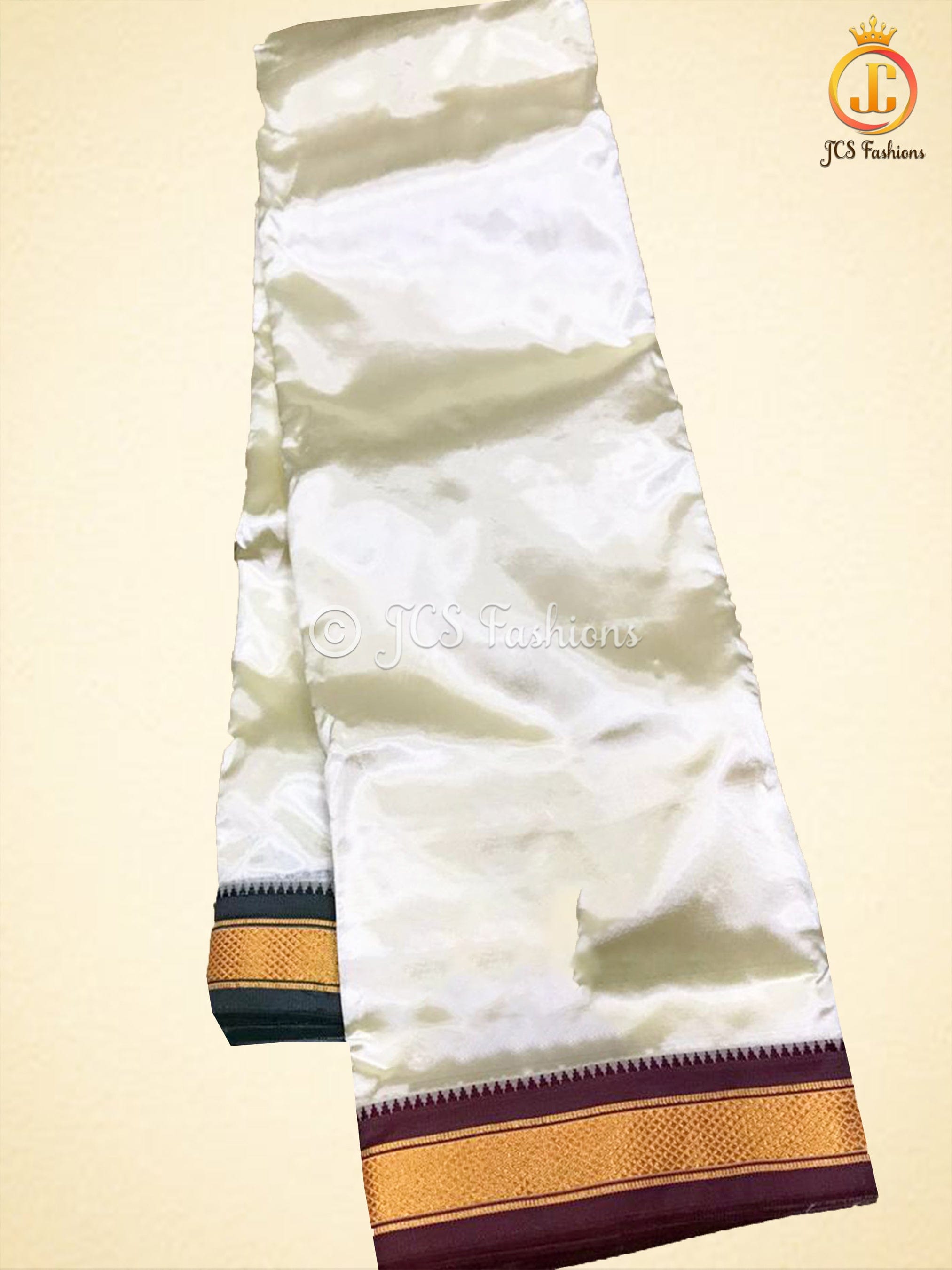 Pattu Dhoti With Ganga Jamuna Border, Mangalagiri Art Silk