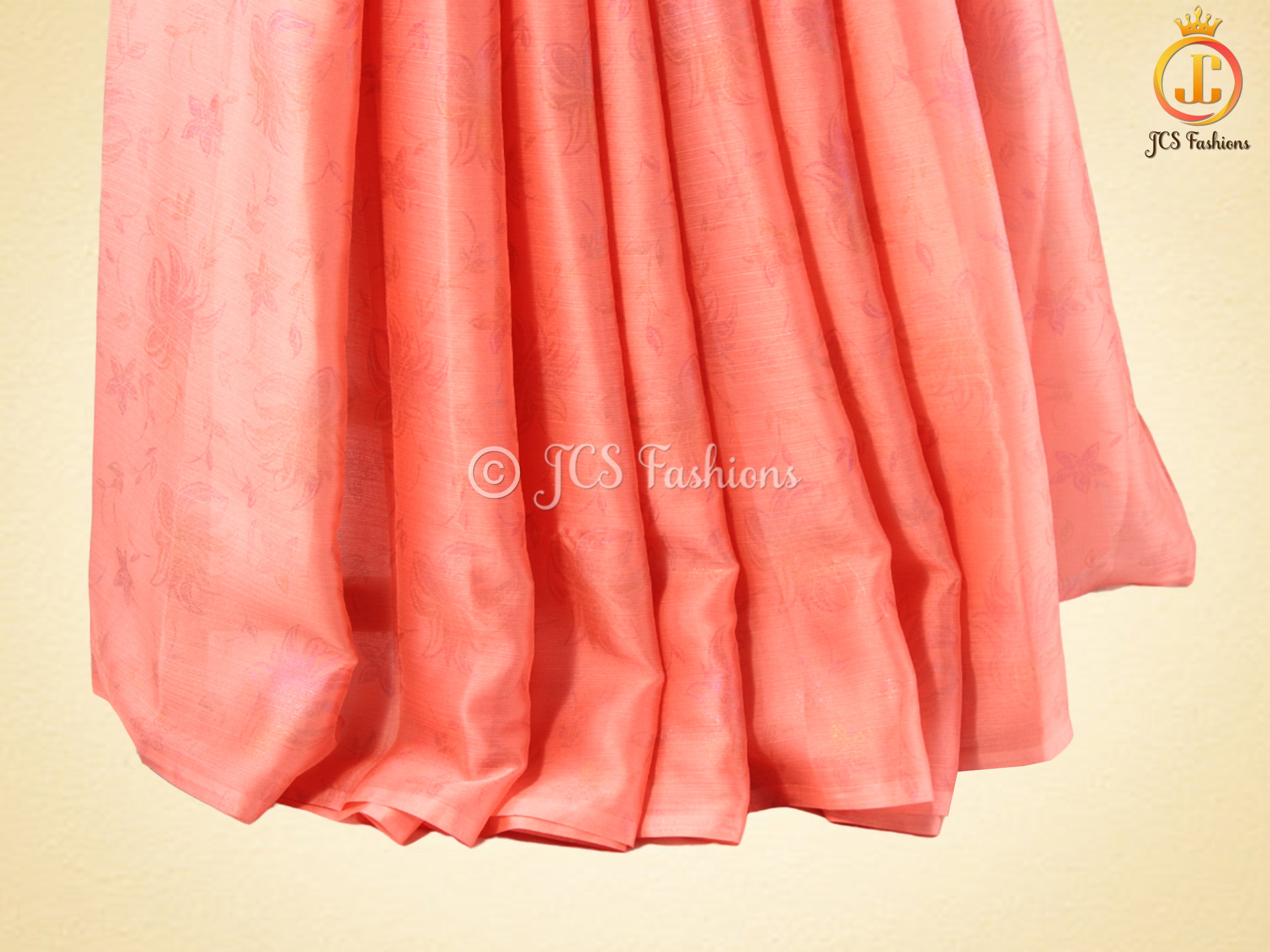 Chiffon Saree, Light weight, Saree with Stitched blouse, Flowy Saree. SAREE JCS Fashions