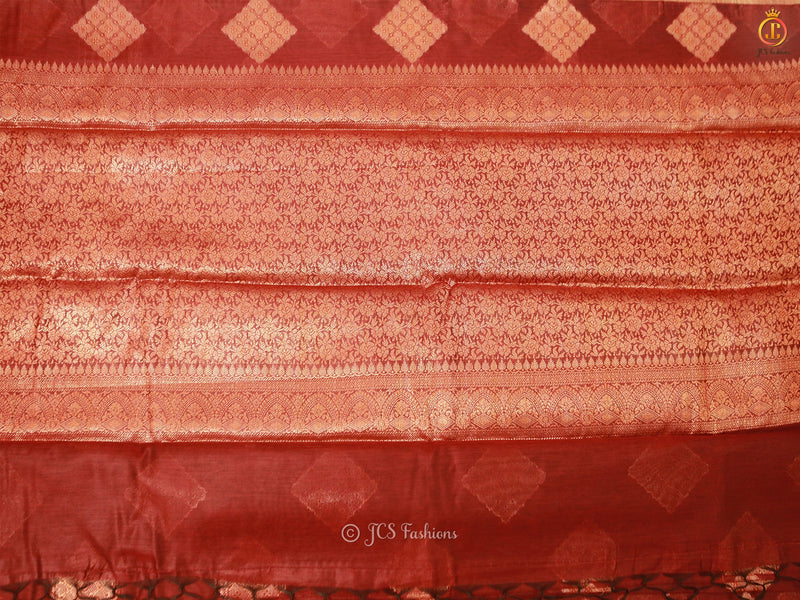 Elegant Soft Silk Cotton Saree With Brocade Blouse