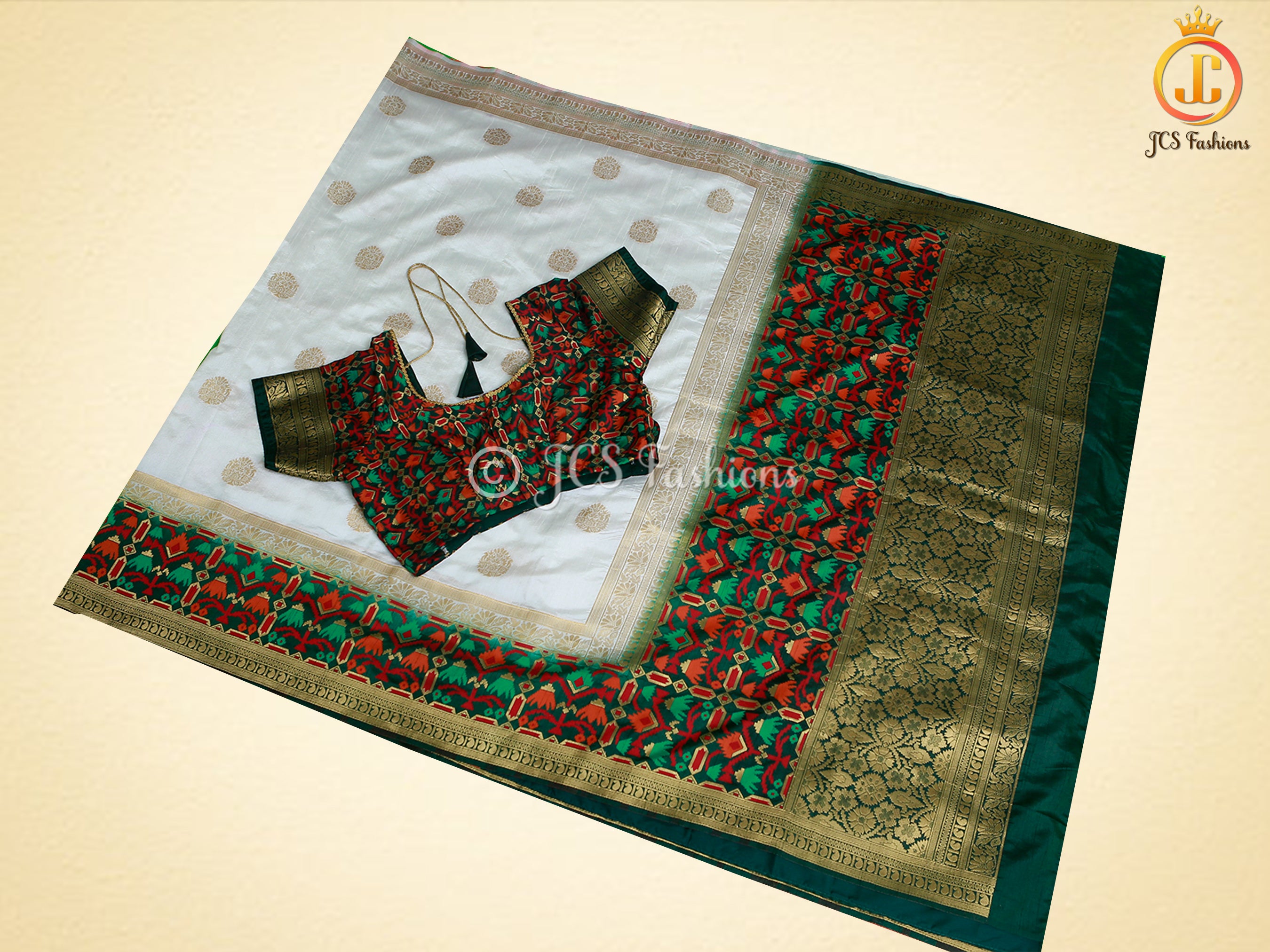 Banarasi Katan Full Weaved Saree With Fully stitched Blouse SAREE JCS Fashions