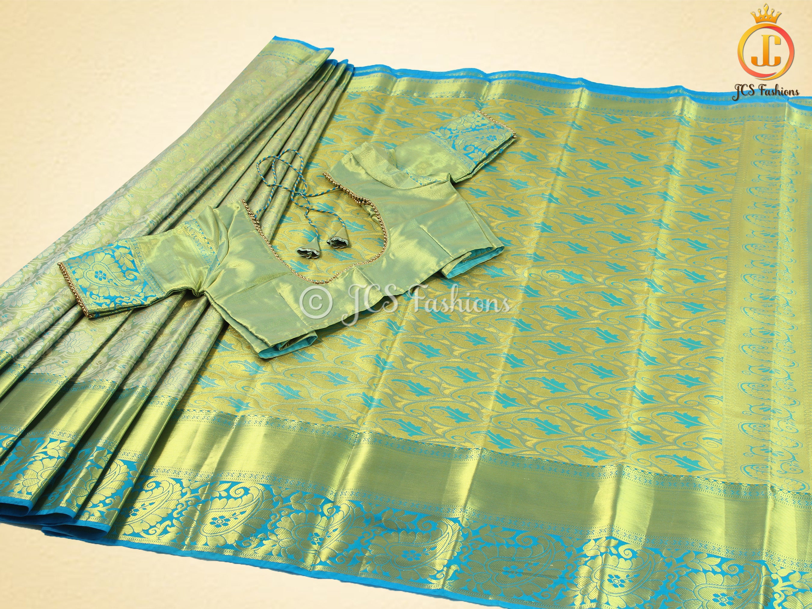 Semi silk, Kanchi pattu saree With Blouse. Traditional Indian Saree For Women