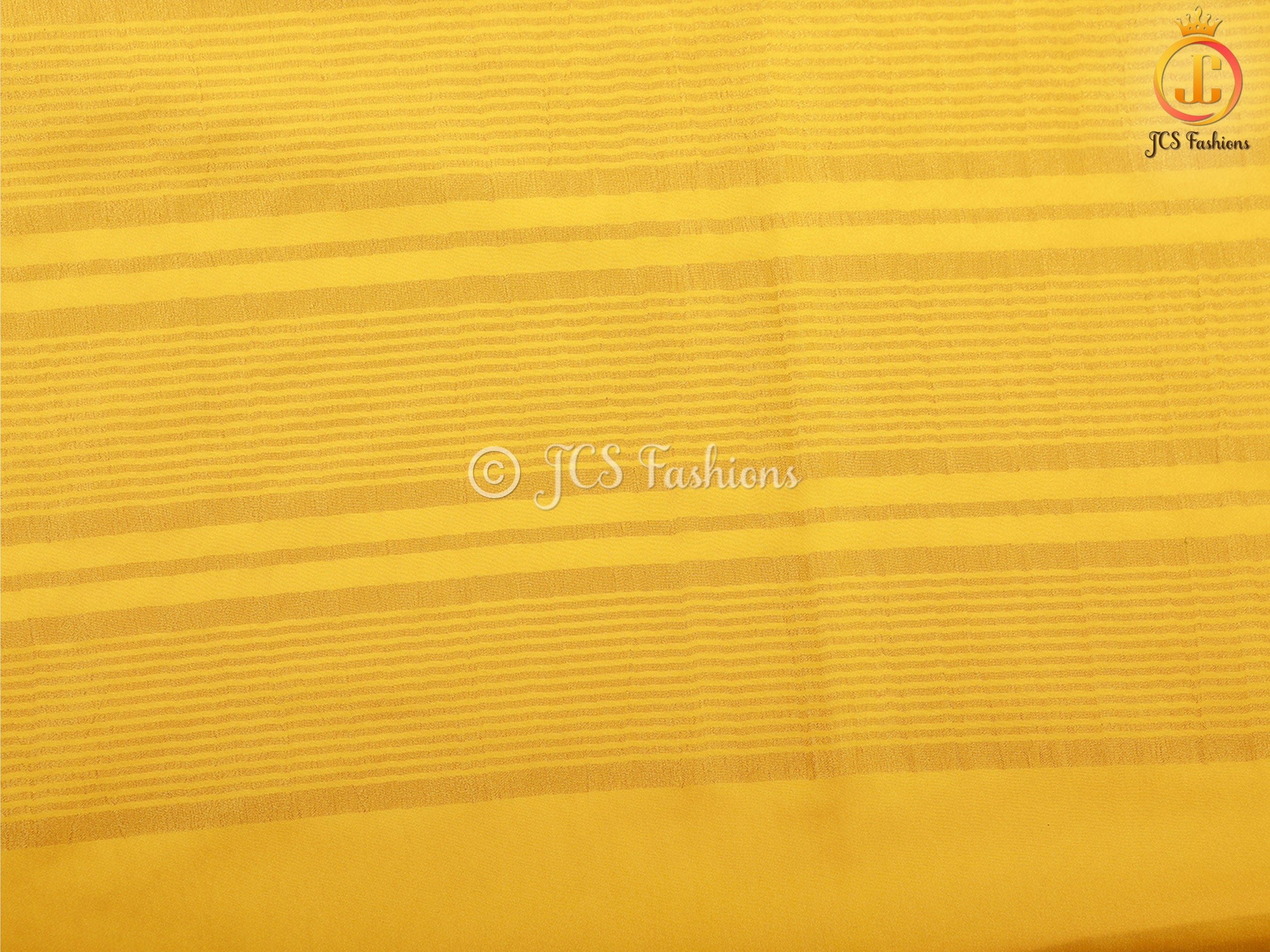 Pure Mysore Silk Saree in Stunning Yellow SAREE JCS Fashions