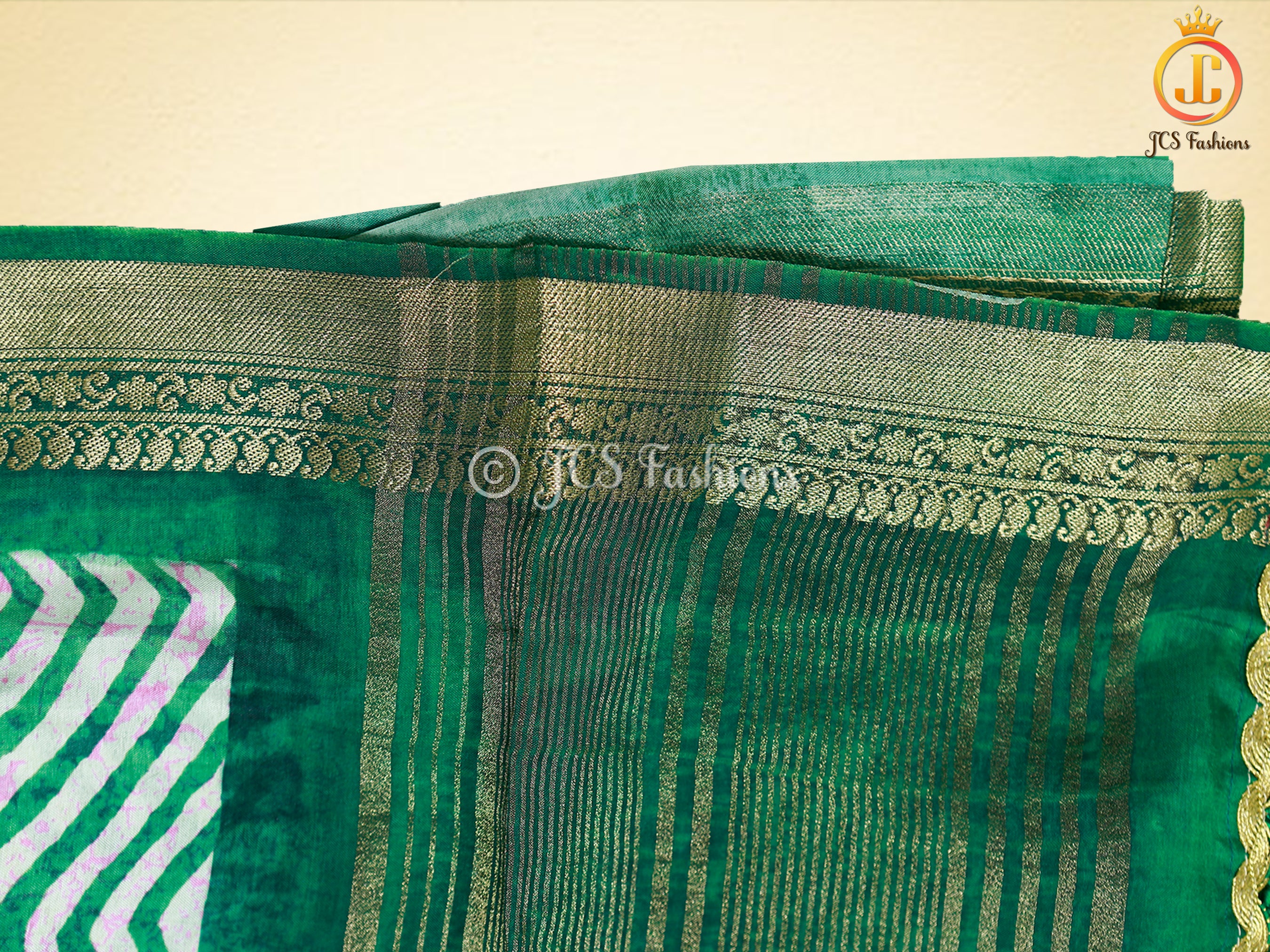 Leheriya Bathik Prints, Munga Silk Saree, Bold Colour, Fully Stitched blouse