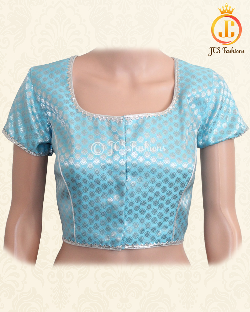 Beautiful Light Blue Banarasi brocade blouse Blouse JCS Fashions Light blue 36