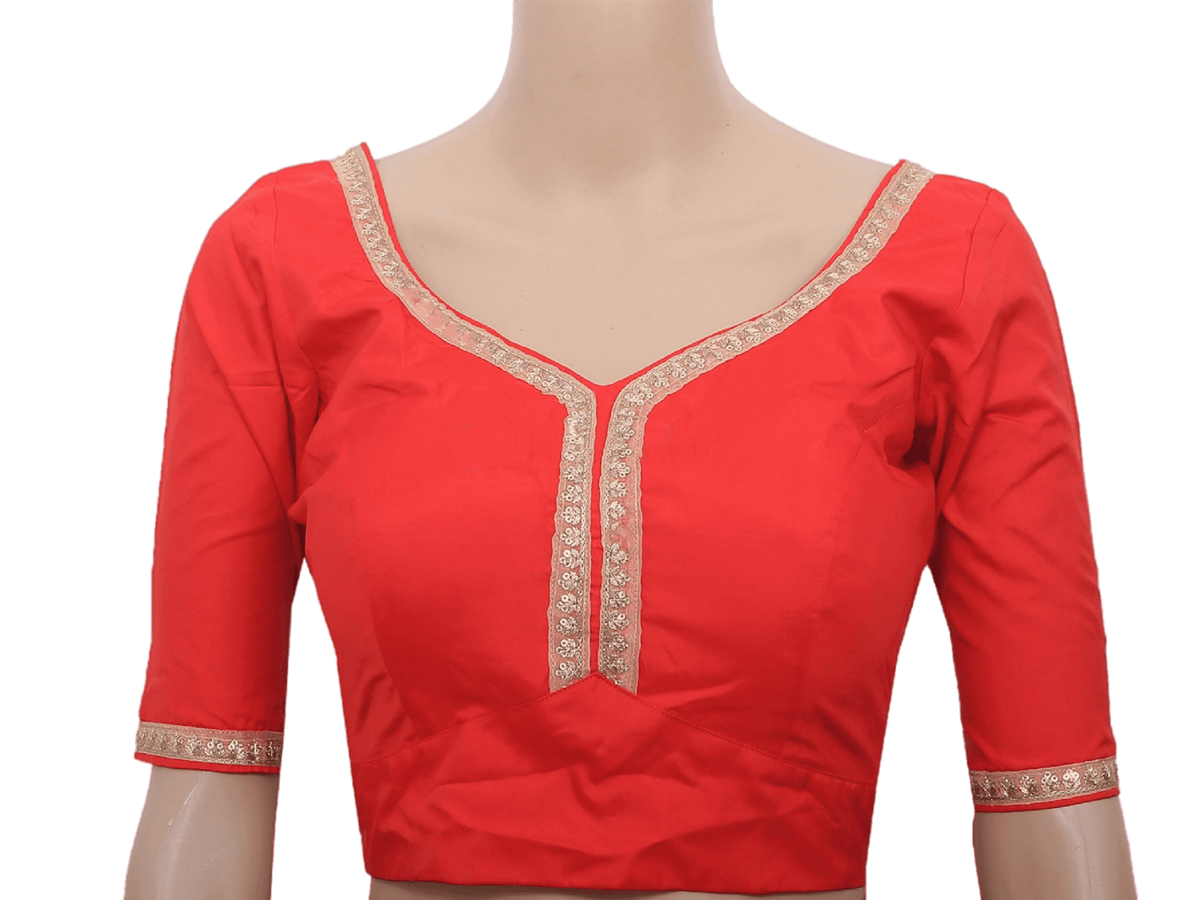 Sabyasashi Cut Ready-Made Blouse, Lehenga Blouse, Stylist Back Open Saree Blouse in Dark Colors Blouse JCS Fashions Red 40