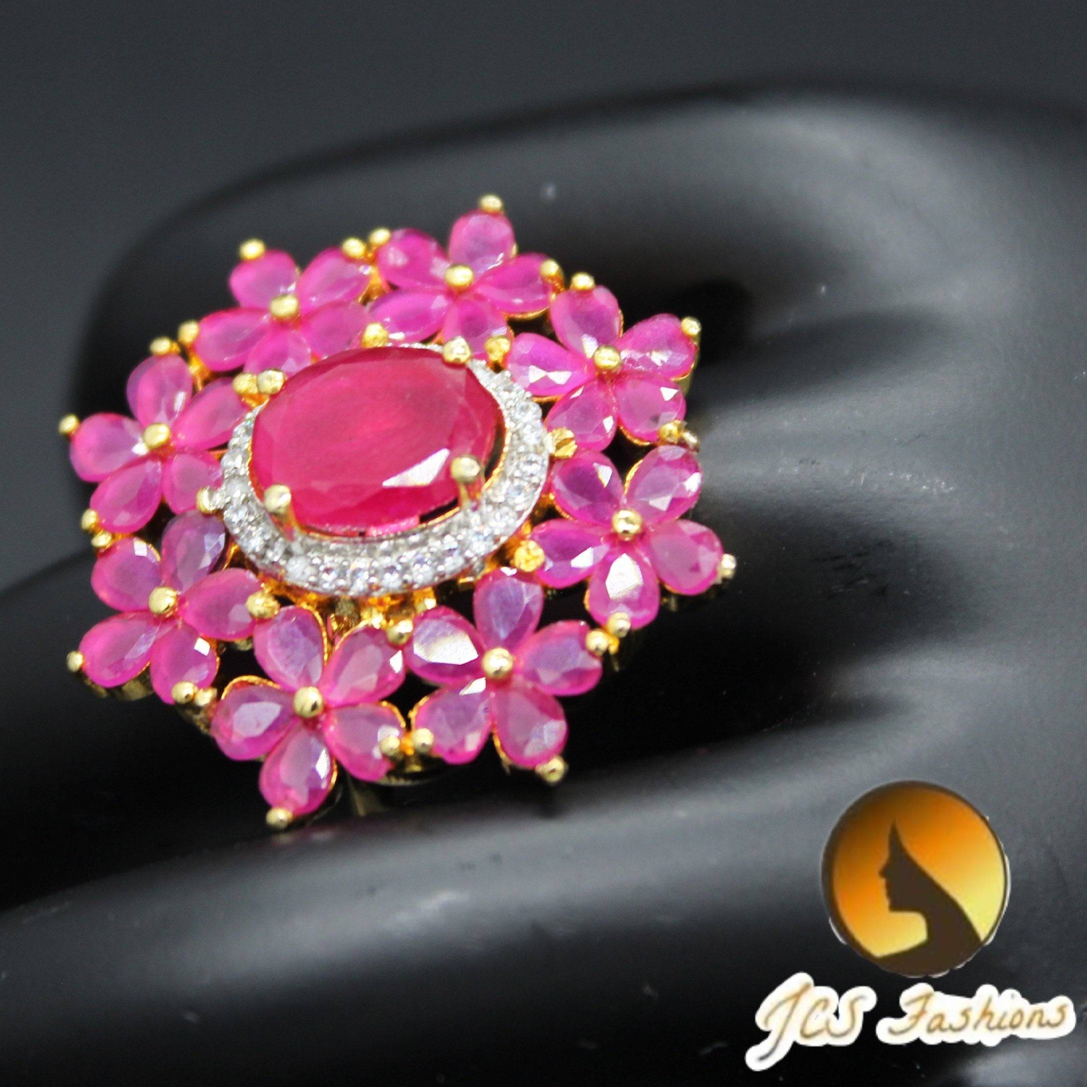 Adjustable Pink Finger Ring - Stylish and Versatile | JCSFashions Jewelry JCS Fashions Pink