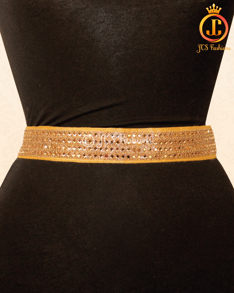 Fancy Waist Belt Jewelry in Gold with Stones Jewelry JCS Fashions Gold 26" - 36"