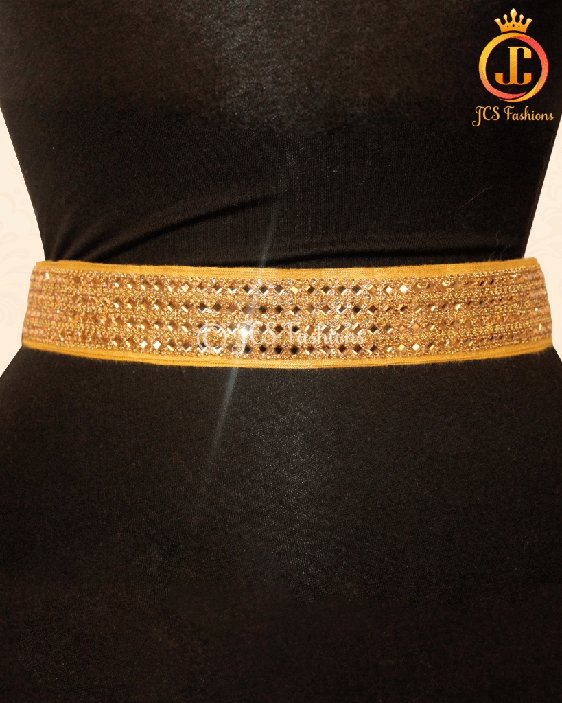 Fancy Waist Belt Jewelry in Gold with Stones Jewelry JCS Fashions