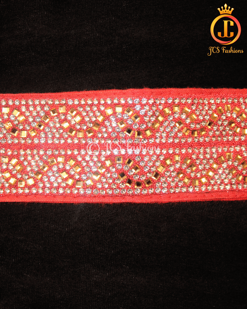 Gold Fashion Stretchable Hip Chain in Red