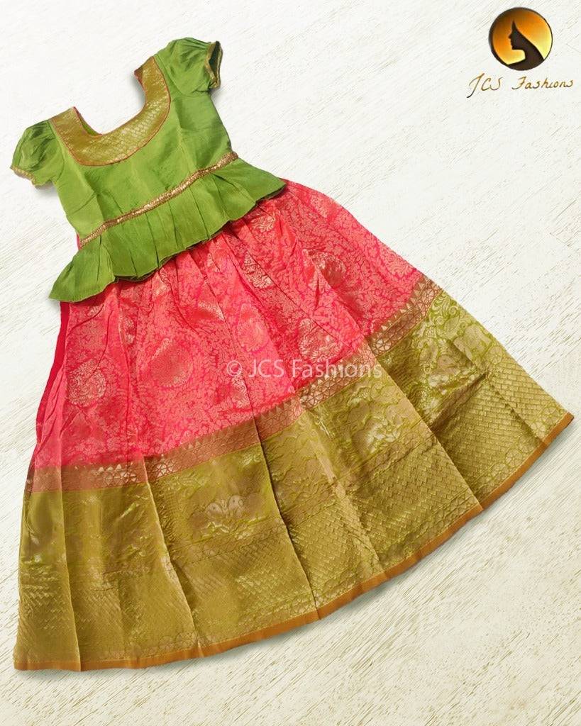 Banarasi Crushed Silk Lehenga for Kids