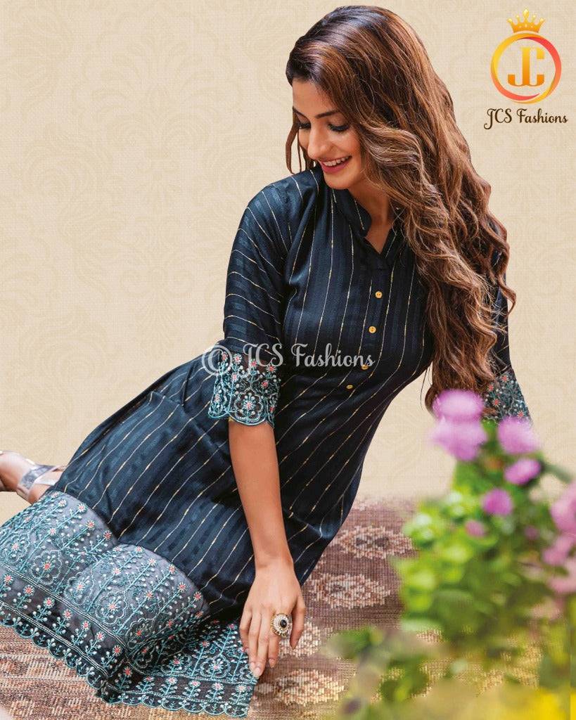 Luxury Rayon Embroidery Kurti: Stylish, Chic and Finest Quality Kurti JCS Fashions