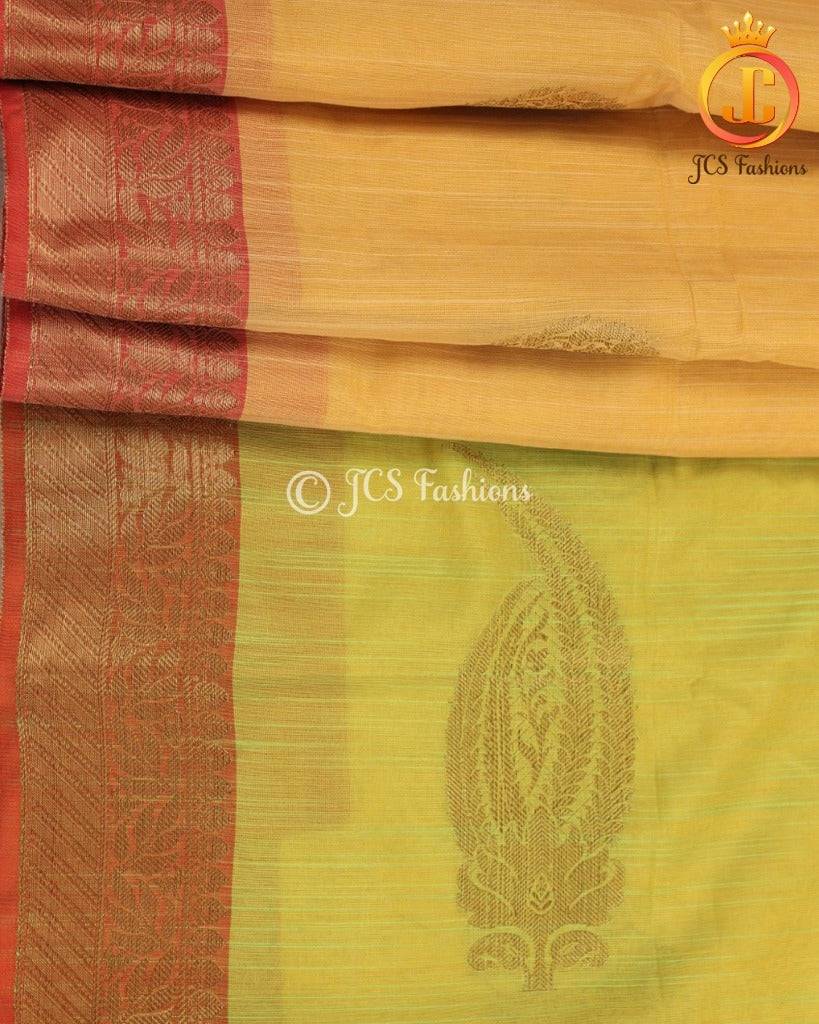 Rich Jute Banarasi Silk Saree in Yellow Saree JCS Fashions