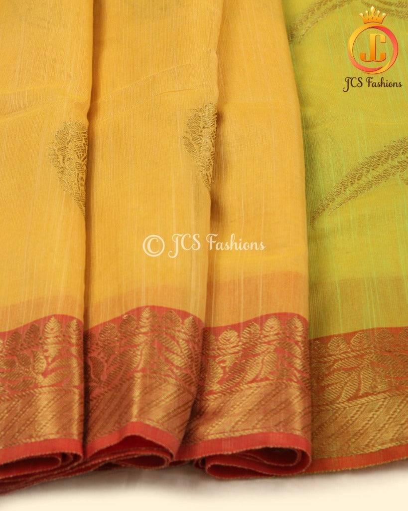 Rich Jute Banarasi Silk Saree in Yellow Saree JCS Fashions