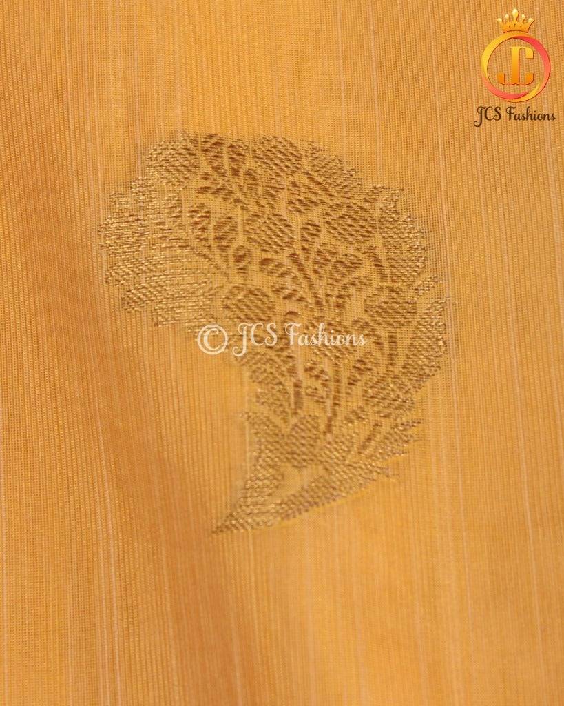 Rich Jute Banarasi Silk Saree in Yellow Saree JCS Fashions