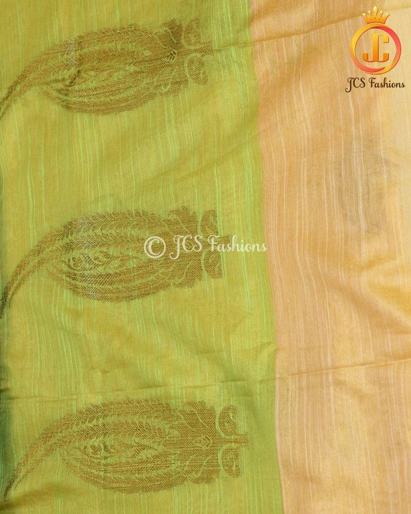 Rich Jute Banarasi Silk Saree in Yellow Saree JCS Fashions