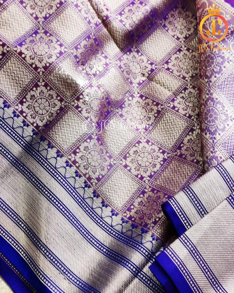 Banaras Kora Organza Saree with Kanjivaram Borders | Gift Saree