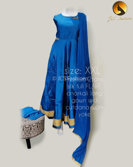 Silk Full Flare Anarkali Long Gown Salwar Kurti JCS Fashions