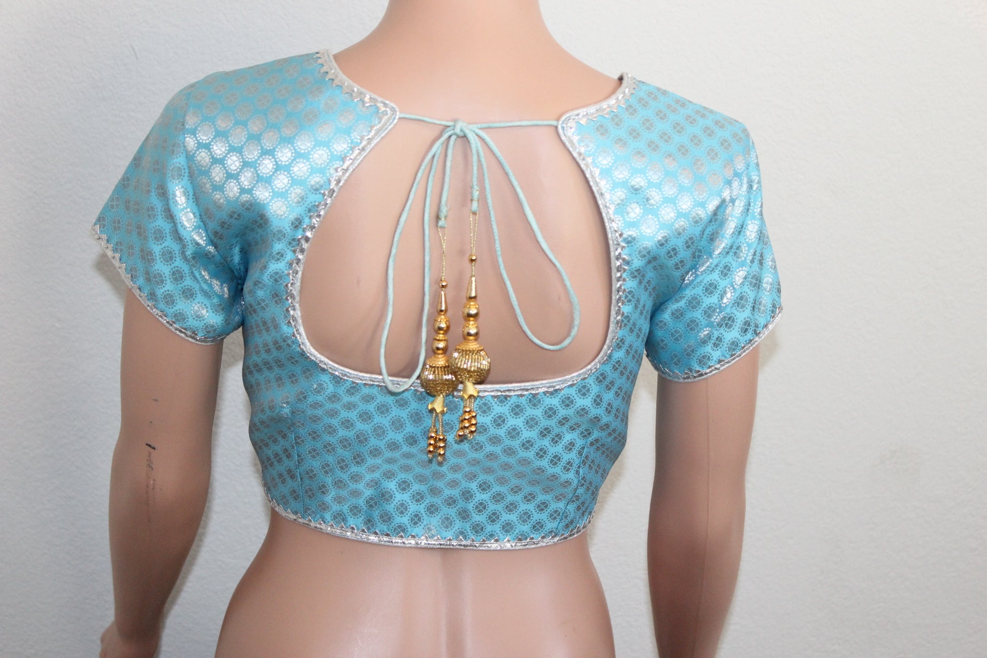 Beautiful Light Blue Banarasi brocade blouse Blouse JCS Fashions