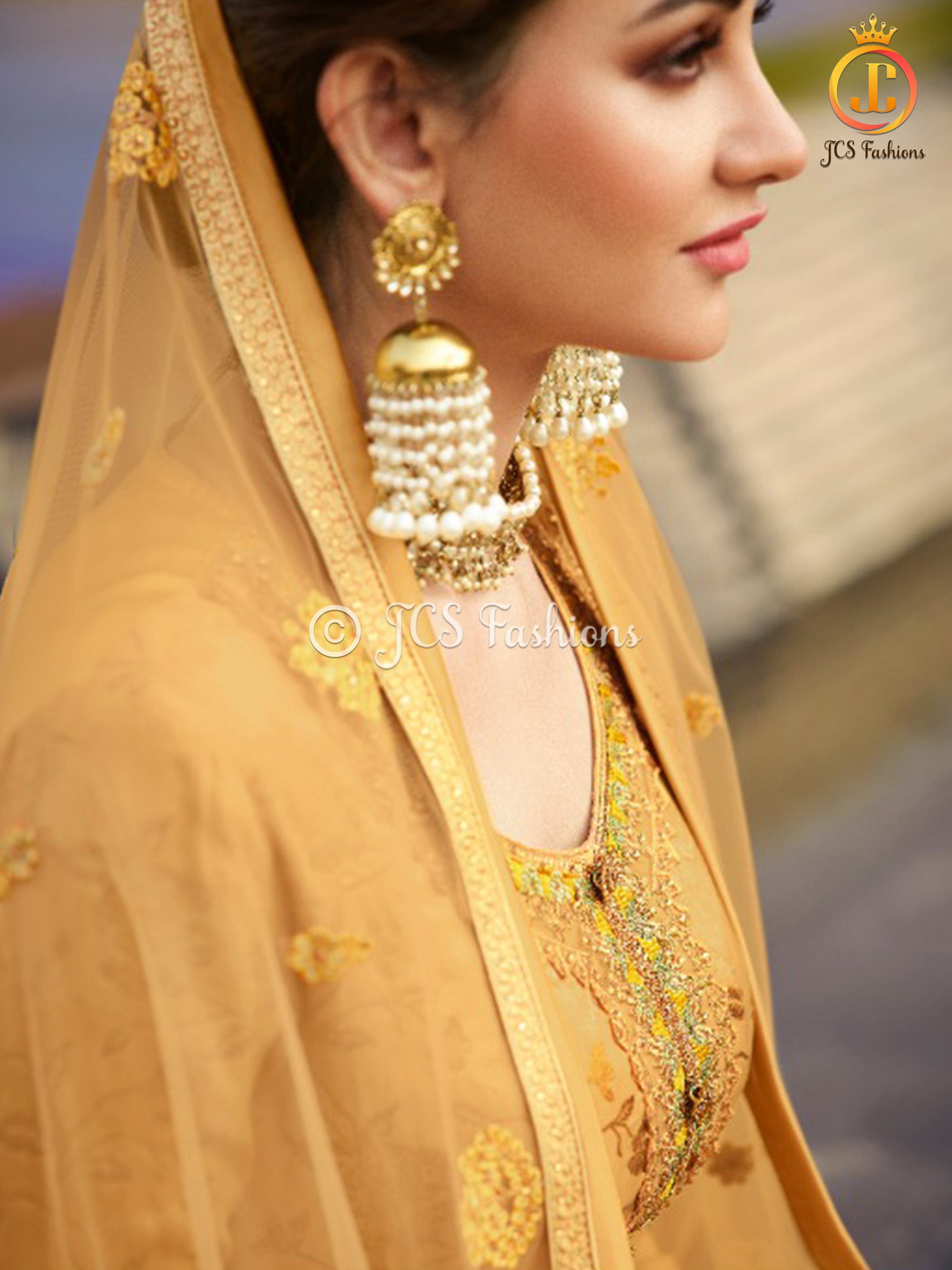 Sharara Suit With Intricate Stone and Embroidery work in Yellow KURTI JCS Fashions